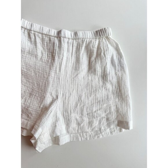REFORMATION White 100% Cotton Gauze Relaxed Pull On Shorts, Size 2 - Picture 3 of 10